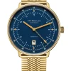 STERNGLAS Herrenuhren | Damenuhren-HAMBURG Automatik Edition Marine goldf. Metallarmband S02-HHM07-ME09