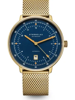 STERNGLAS Herrenuhren | Damenuhren-HAMBURG Automatik Edition Marine goldf. Milanaiseband S02-HHM07-MI05