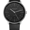 STERNGLAS Herrenuhren-Hamburg Automatik anthrazit-satiniert Leder vintage S02-HH11-VI15