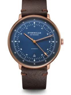 STERNGLAS Herrenuhren-HAMBURG AUTOMATIK blau bronze S02-HH27-VI17