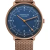STERNGLAS Herrenuhren-HAMBURG AUTOMATIK blau Milanese bronze S02-HH27-MI11