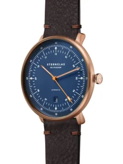 STERNGLAS Herrenuhren-HAMBURG AUTOMATIK blau bronze S02-HH27-VI17