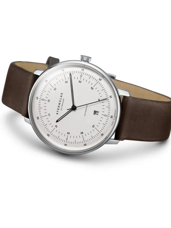 STERNGLAS Herrenuhren-HAMBURG AUTOMATIK Leder Braun glatt S02-HH10-PR04