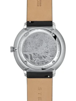 STERNGLAS Herrenuhren-HAMBURG AUTOMATIK graphit Leder glatt S02-HH11-PR07