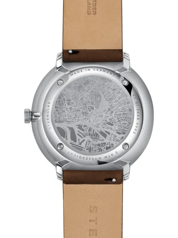 STERNGLAS Herrenuhren-HAMBURG AUTOMATIK Leder Braun glatt S02-HH10-PR04