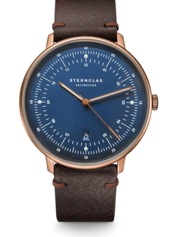 STERNGLAS Herrenuhren-HAMBURG blau bronze S01-HH27-VI17