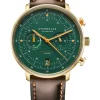 STERNGLAS Herrenuhren | Damenuhren-HAMBURG Chrono Edition Vintage Band Bridle dunkelbraun S01-HCV22-BR01