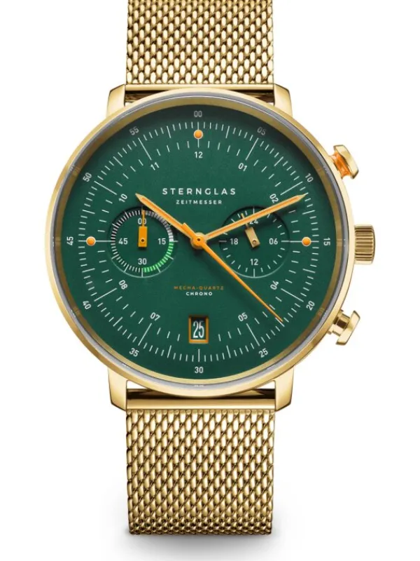 STERNGLAS Herrenuhren | Damenuhren-HAMBURG Chrono Edition Vintage Band Milanaise S01-HCV22-MI05