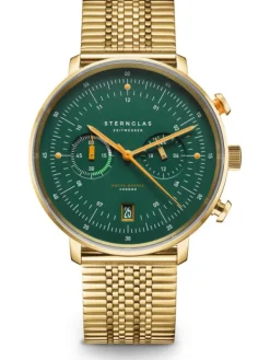 STERNGLAS Herrenuhren | Damenuhren-HAMBURG Chrono Edition Vintage Band SuperSlim S01-HCV22-ME09