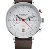 STERNGLAS Herrenuhren | Damenuhren-HAMBURG Chrono silber Band Vintage mokka S01-HC10-VI11