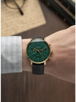 STERNGLAS Herrenuhren | Damenuhren-HAMBURG Chrono Edition Vintage Band Bridle schwarz S01-HCV22-BR04