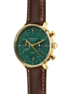 STERNGLAS Herrenuhren | Damenuhren-HAMBURG Chrono Edition Vintage Band Bridle dunkelbraun S01-HCV22-BR01