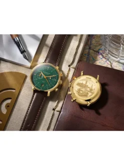 STERNGLAS Herrenuhren | Damenuhren-HAMBURG Chrono Edition Vintage Band Bridle dunkelbraun S01-HCV22-BR01