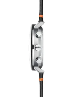 STERNGLAS Herrenuhren-HAMBURG Chrono Edition Küste dunkelblau silber Editionsband Küste nero orange S01-HC06-EB05