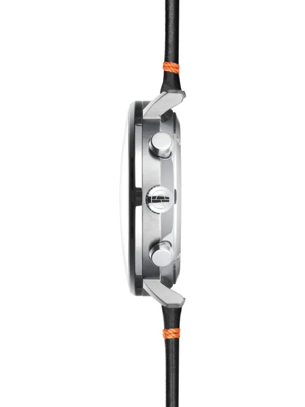 STERNGLAS Herrenuhren-HAMBURG Chrono Edition Küste dunkelblau silber Editionsband Küste nero orange S01-HC06-EB05