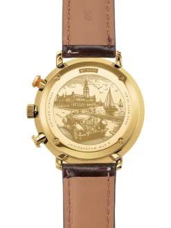 STERNGLAS Herrenuhren | Damenuhren-HAMBURG Chrono Edition Vintage Band Bridle dunkelbraun S01-HCV22-BR01