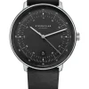 STERNGLAS Herrenuhren-HAMBURG graphit Leder schwarz S01-HH11-VI15