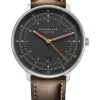 STERNGLAS Herrenuhren-HAMBURG neugraphit Band Bridle dunkelbraun S01-HH39-BR03