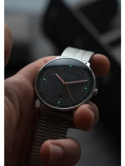 STERNGLAS Herrenuhren-HAMBURG neugraphit Band SuperSlim S01-HH39-ME08