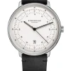 STERNGLAS Herrenuhren-Hamburg silber-satiniert Vintage Band S01-HH10-VI15