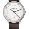 STERNGLAS Herrenuhren-HAMBURG weiß Leder braun S01-HH10-VI11