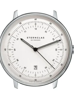 STERNGLAS Herrenuhren-HAMBURG weiß Leder braun S01-HH10-VI11