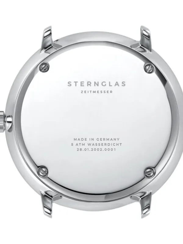 STERNGLAS Herrenuhren-HAMBURG weiß Leder braun S01-HH10-VI11