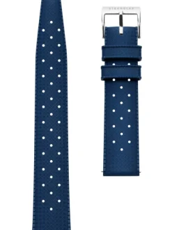 STERNGLAS Uhrenarmbänder | Zubehör-Kautschuk 20mm dunkelblau Schließe silber matt S03-KA05