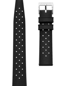 STERNGLAS Uhrenarmbänder-Kautschuk 20mm schwarz Schließe silber matt S03-KA04