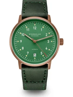 STERNGLAS Herrenuhren | Damenuhren-LUMATIK Edition Bronze grün bronze Band Nylon grün S02-LMR19-NY07