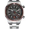 STERNGLAS Herrenuhren-MERION Taucheruhr schwarz-rot Set zwei Bänder S02-ME03-SET