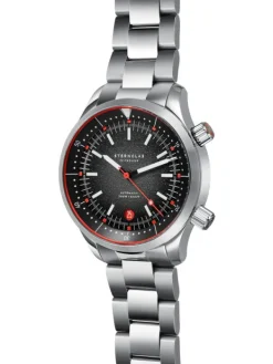 STERNGLAS Herrenuhren-MERION Taucheruhr schwarz-rot Set zwei Bänder S02-ME03-SET