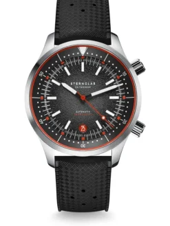 STERNGLAS Herrenuhren-MERION Taucheruhr schwarz-rot Set zwei Bänder S02-ME03-SET