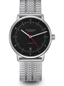 STERNGLAS Herrenuhren | Damenuhren-NAOS Automatik schwarz-rot Band SuperSlim S02-NA43-ME08