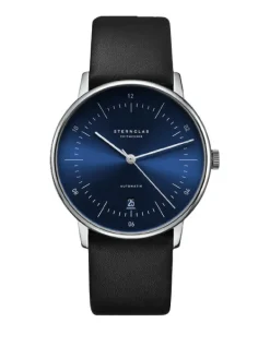 STERNGLAS Herrenuhren-NAOS AUTOMATIK Blau Leder S02-NA06-PR07