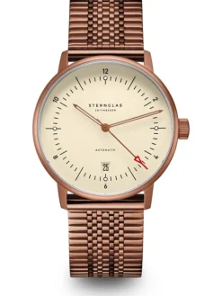 STERNGLAS Herrenuhren | Damenuhren-NAOS Automatik Bronze Alabaster 38mm Band Super Slim S02-NA42-ME10