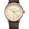 STERNGLAS Herrenuhren | Damenuhren-NAOS Automatik Bronze Alabaster 38mm Band Vintage mokka S02-NA42-VI17