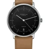 STERNGLAS Herrenuhren | Damenuhren-NAOS Automatik schwarz Leder hellbraun S02-NA03-PR01