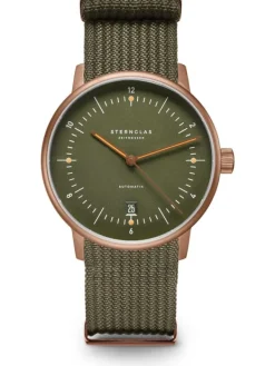 STERNGLAS Herrenuhren | Damenuhren-NAOS Automatik dunkelgrün bronze Band Field waldgrün S02-NA35-FI05