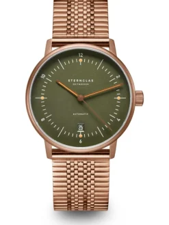 STERNGLAS Herrenuhren | Damenuhren-NAOS Automatik dunkelgrün bronze Band SuperSlim bronze S02-NA35-ME10