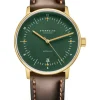 STERNGLAS Herrenuhren | Damenuhren-NAOS Automatik dunkelgrün gold Band Bridle dunkelbraun S02-NA22-BR01