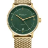 STERNGLAS Herrenuhren | Damenuhren-NAOS Automatik dunkelgrün gold Band Milanaise S02-NA22-MI05