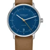 STERNGLAS Herrenuhren | Damenuhren-NAOS Automatik blau-orange Band Premium braun S02-NA45-PR01
