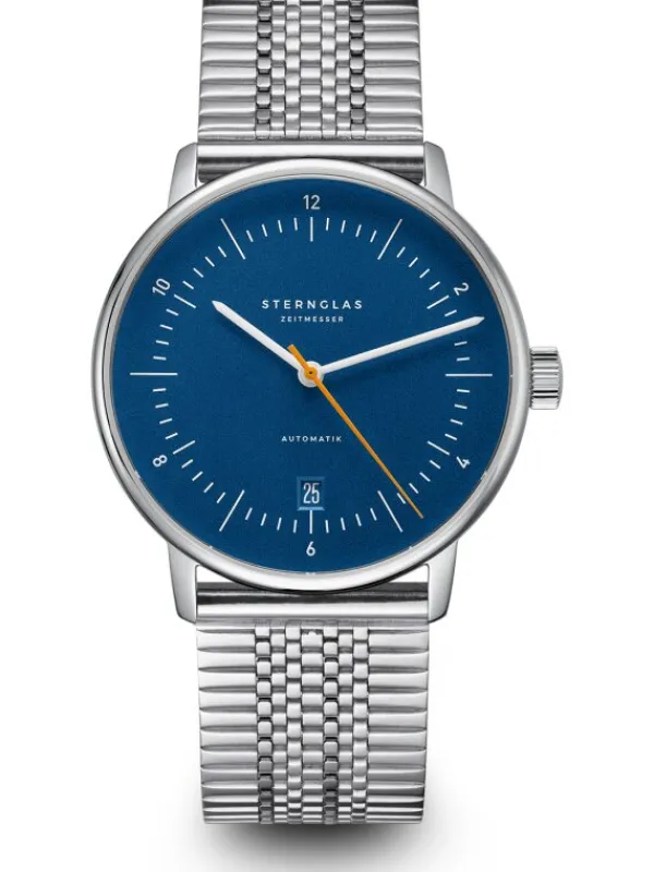 STERNGLAS Herrenuhren | Damenuhren-NAOS Automatik blau-orange Band SuperSlim S02-NA45-ME08