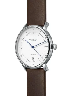 STERNGLAS Herrenuhren | Damenuhren-NAOS Automatik weiß Leder braun S02-NA01-PR04