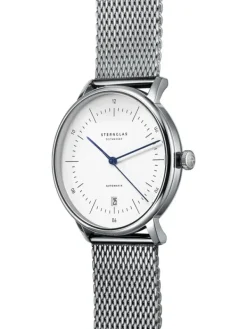 STERNGLAS Herrenuhren | Damenuhren-NAOS Automatik Milanaise weiß S02-NA01-MI04