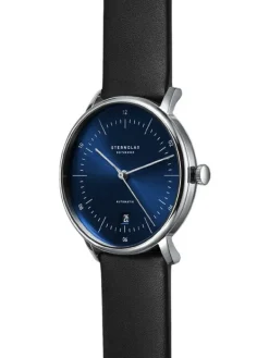 STERNGLAS Herrenuhren-NAOS AUTOMATIK Blau Leder S02-NA06-PR07