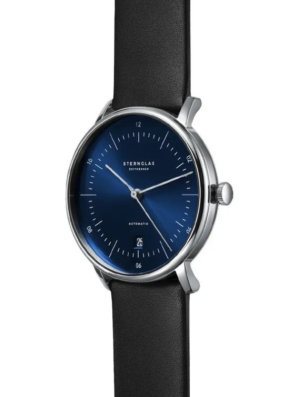 STERNGLAS Herrenuhren-NAOS AUTOMATIK Blau Leder S02-NA06-PR07