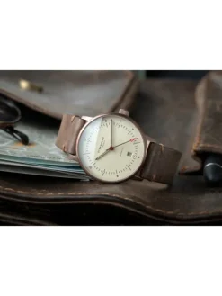 STERNGLAS Herrenuhren | Damenuhren-NAOS Automatik Bronze Alabaster 38mm Band Vintage mokka S02-NA42-VI17