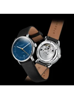 STERNGLAS Herrenuhren | Damenuhren-NAOS Automatik blau-orange Band Premium schwarz S02-NA45-PR07